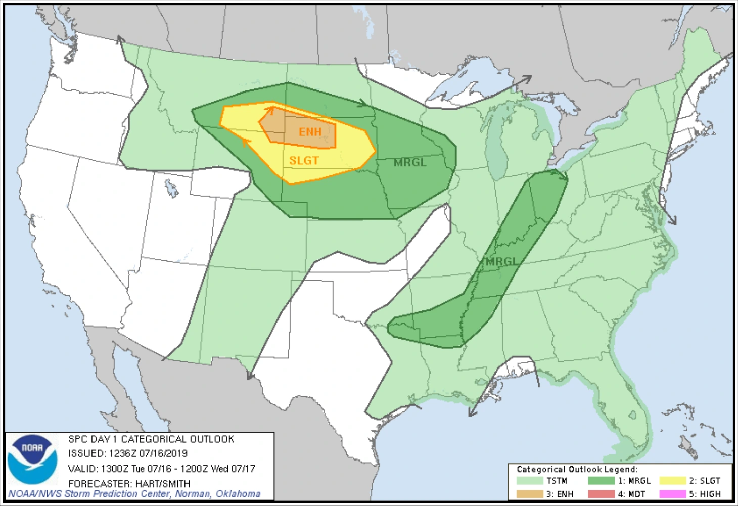 Figure 27-28. Day 1 Categorical Convective Outlook Graphic Example
