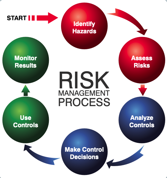 Risk management decision-making process.