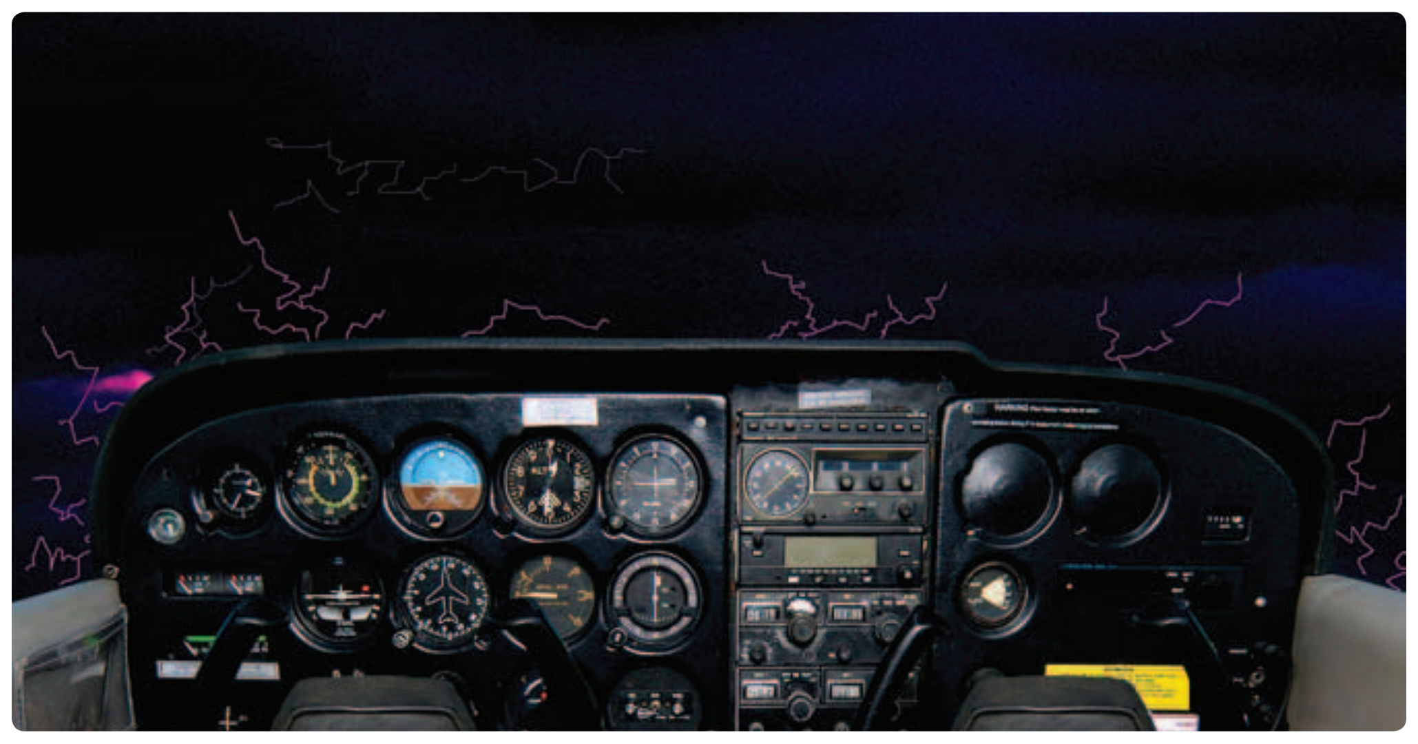 Figure 11-1. St. Elmo’s Fire is harmless but may affect both communication and navigation radios, especially the lower frequencies such as those used on the automatic direction finding (ADF).