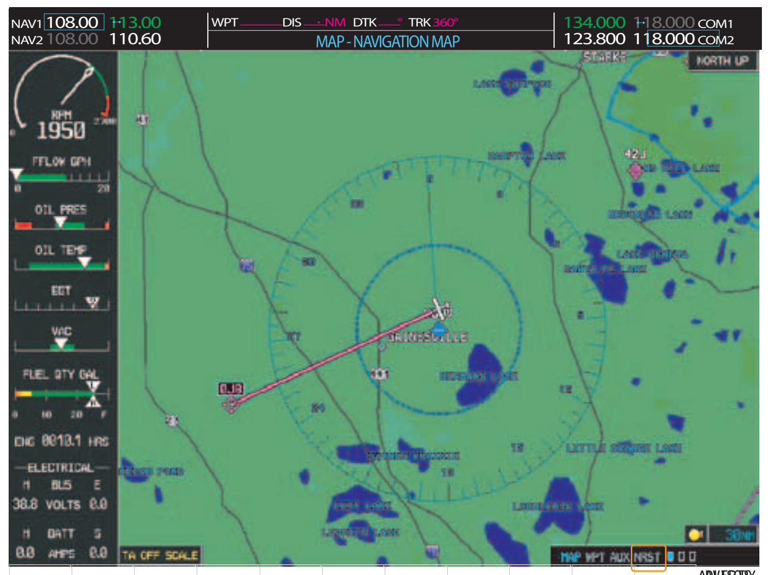 Figure 11-13. The MFD is another means of viewing the nearest airports.