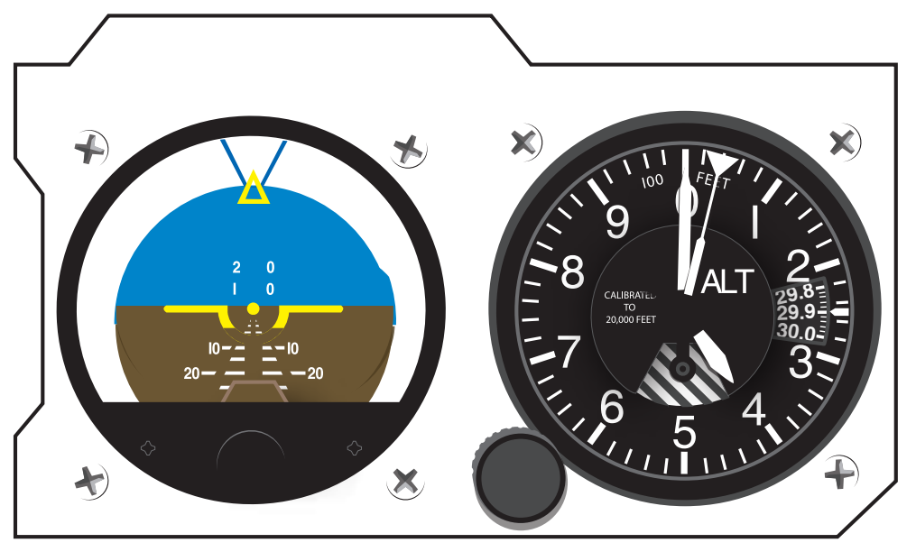 Figure 6-6. Pitch correction using the attitude indicator.
