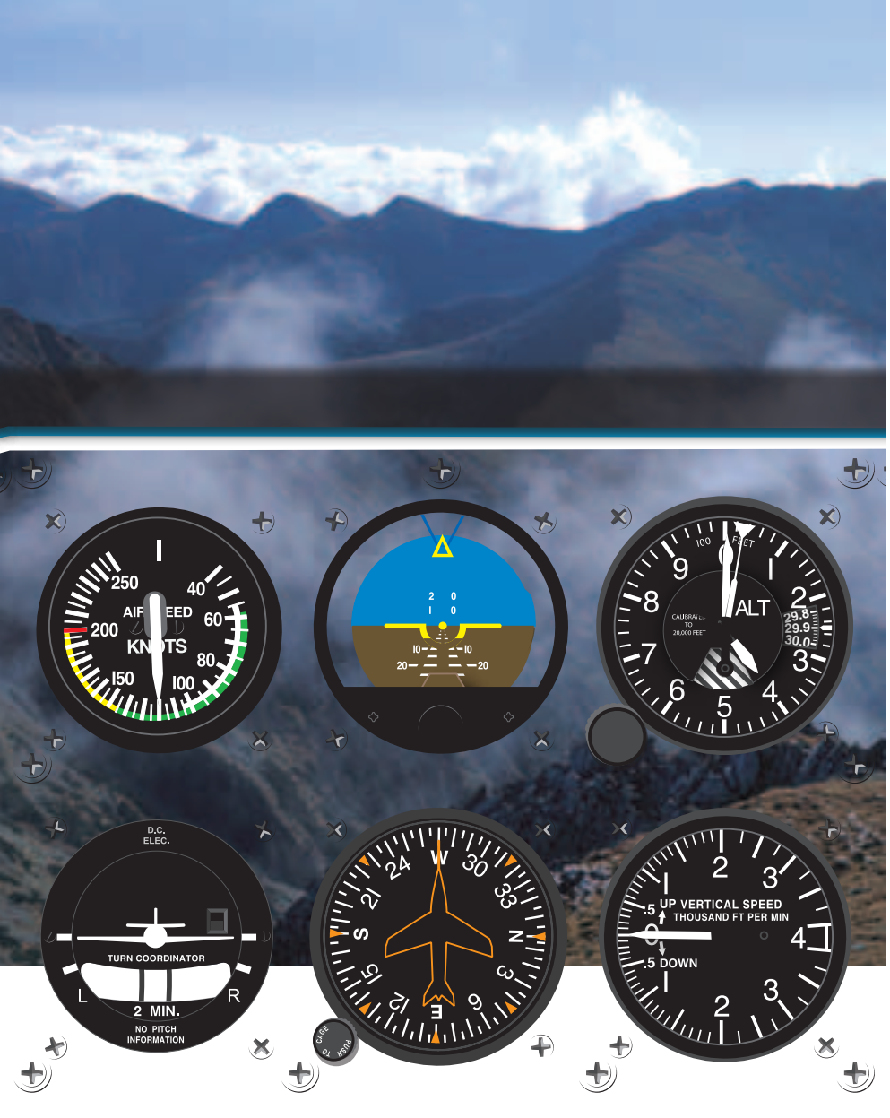 Figure 7-3. Pitch attitude and airspeed in level flight, normal cruise speed.