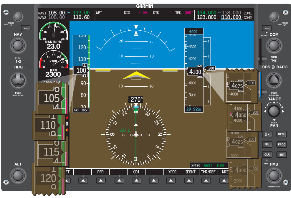 Figure 7-55. An aircraft decreasing in airspeed while gaining altitude. In this case, the pilot has decreased pitch.