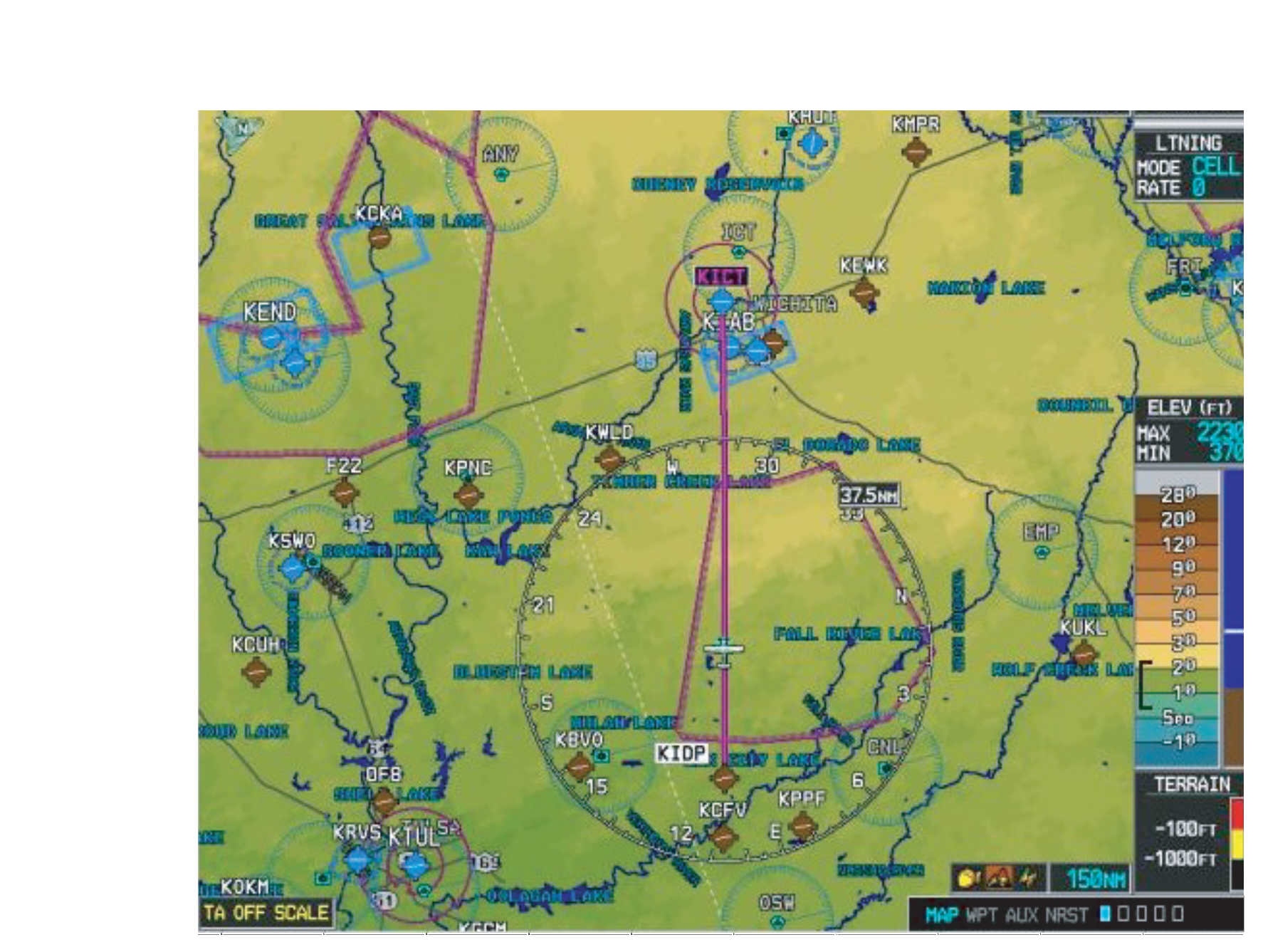 Figure 8-19. MFD display of a moving map.