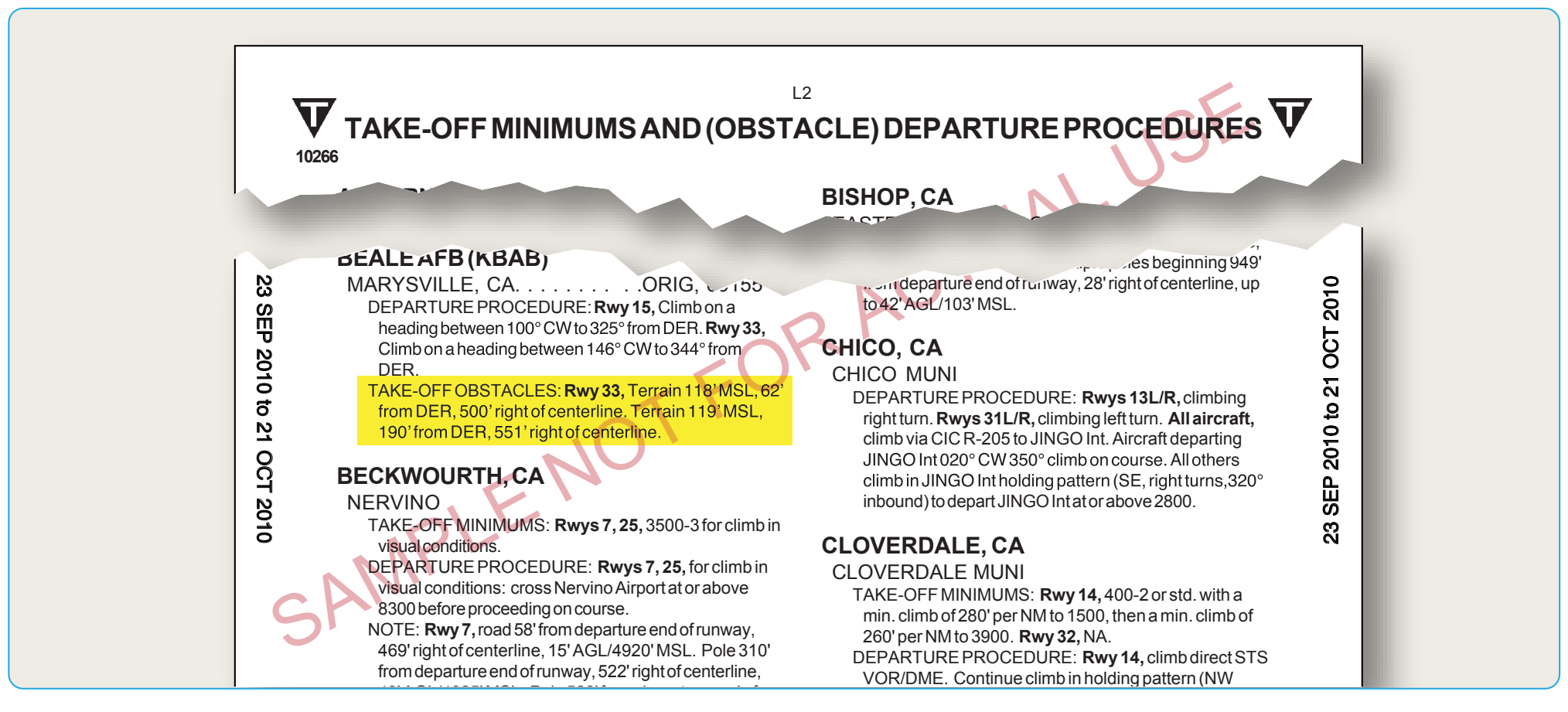 Figure 1-18. Examples of takeoff minimums obstacle clearance.