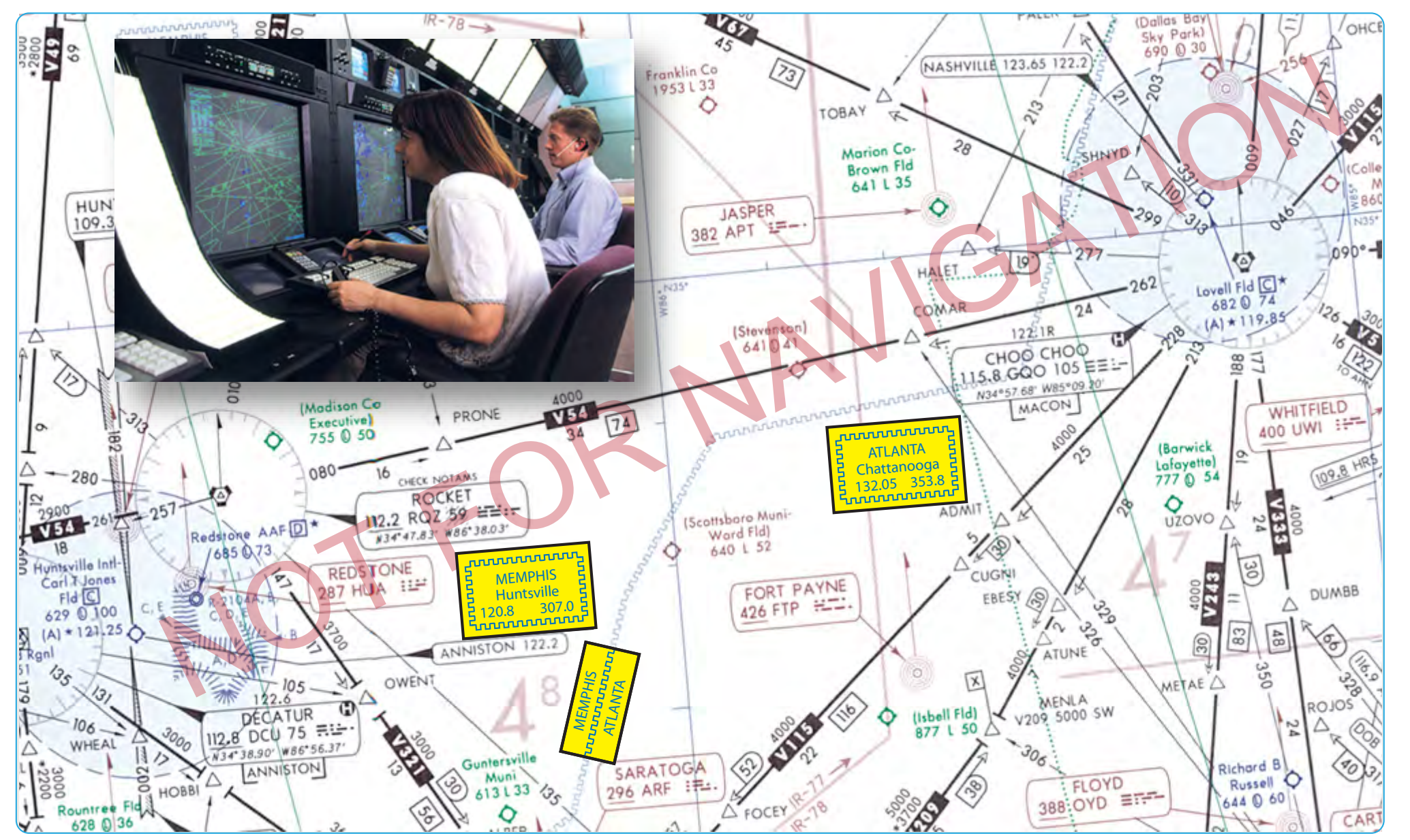 Figure 2-13. Air Route Traffic Control Centers and sector frequencies.