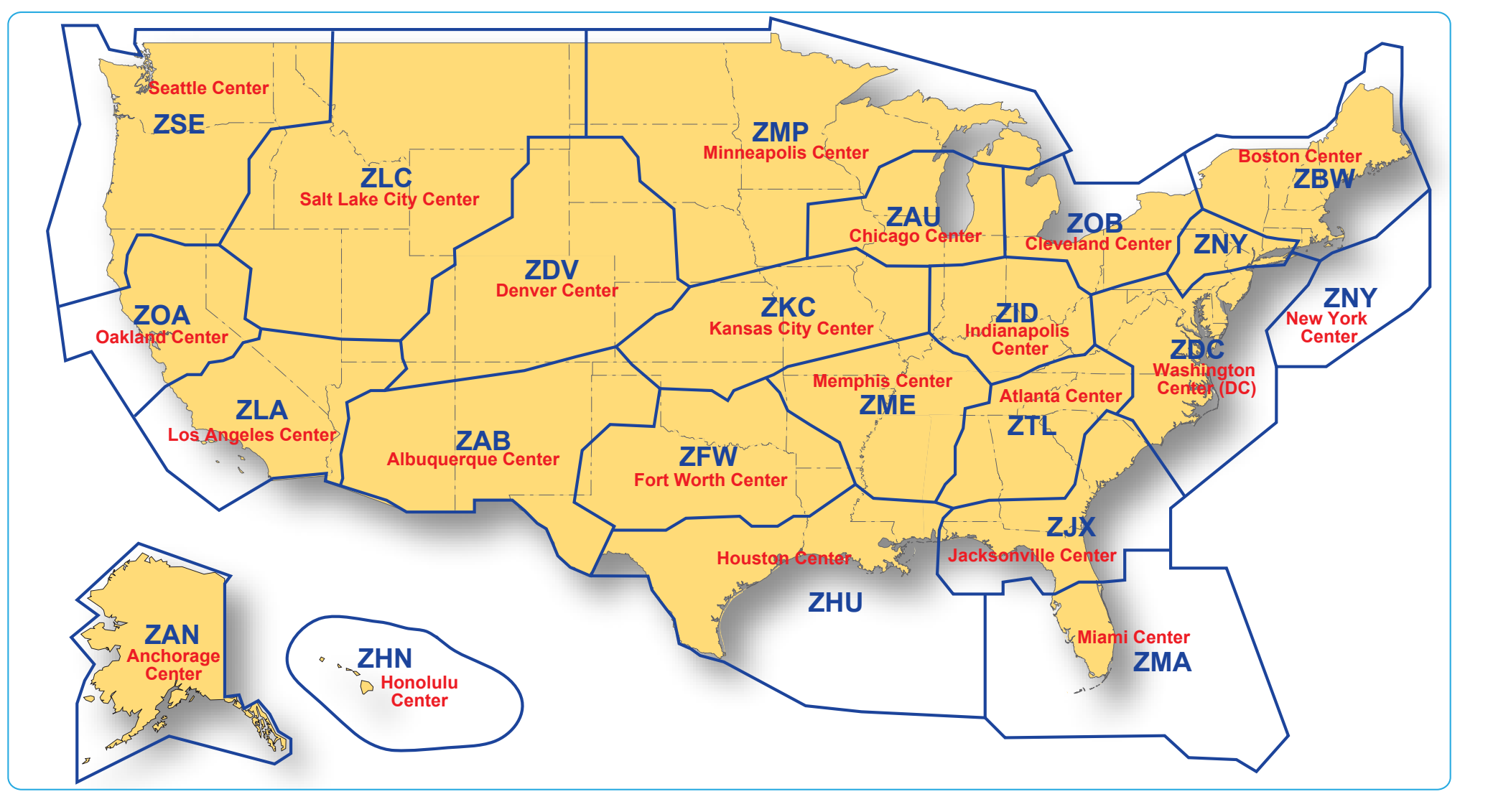 Figure 2-5. Air Route Traffic Control Centers.