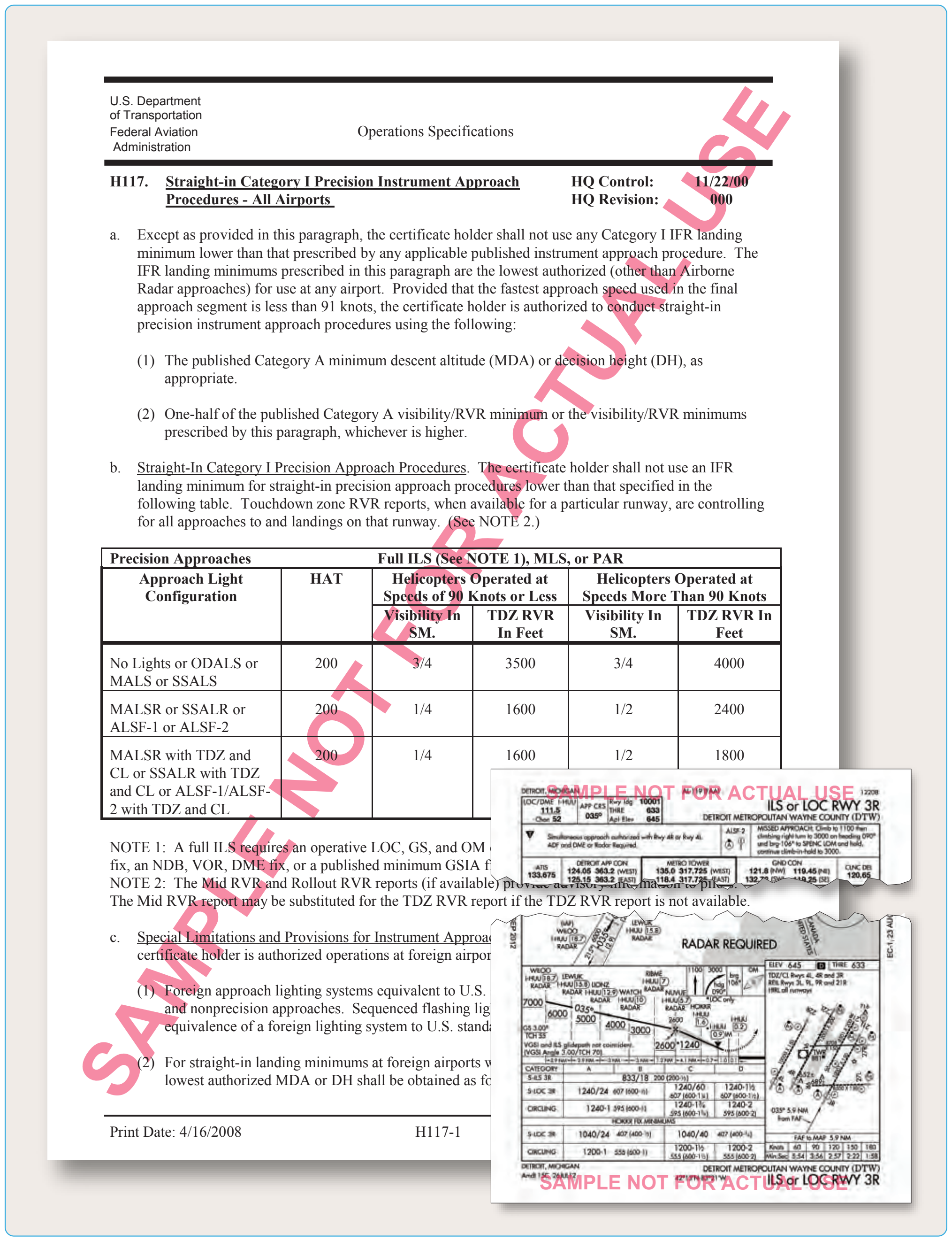 Figure 7-5. Operations Specifications.
