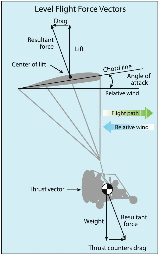Figure 2-10. Level flight forces.