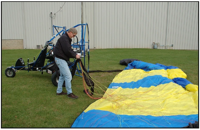 Figure 5-15. Removal of the line sleeve is an important step in the wing layout and inspection.