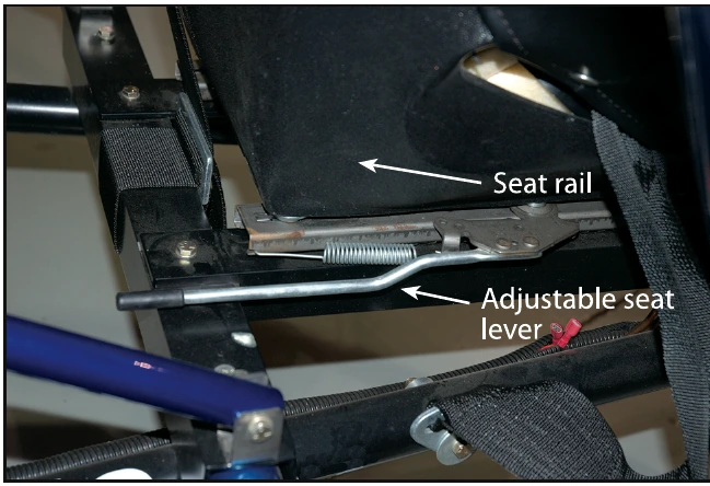 Figure 5-6. Adjustable powered parachute front seat mechanism.