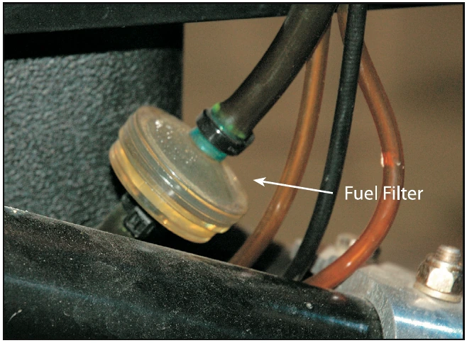 Figure 5-8. Inspect the inline fuel filter during preflight.