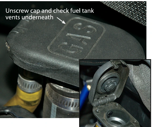 Figure 5-9. Inspect that the fuel tank vents are free of dirt and debris to prevent fuel starvation during flight.