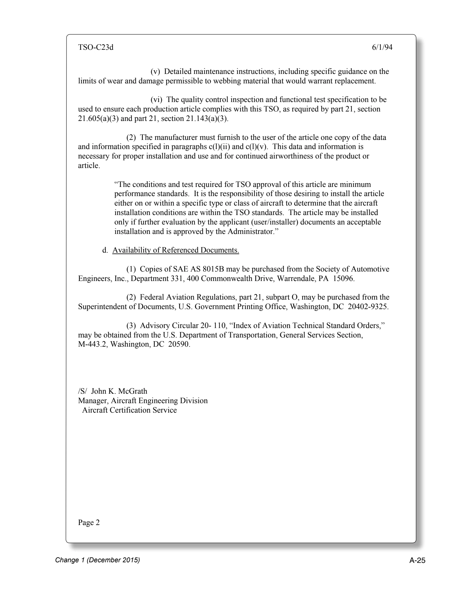 Appendix A technical document page A-25.