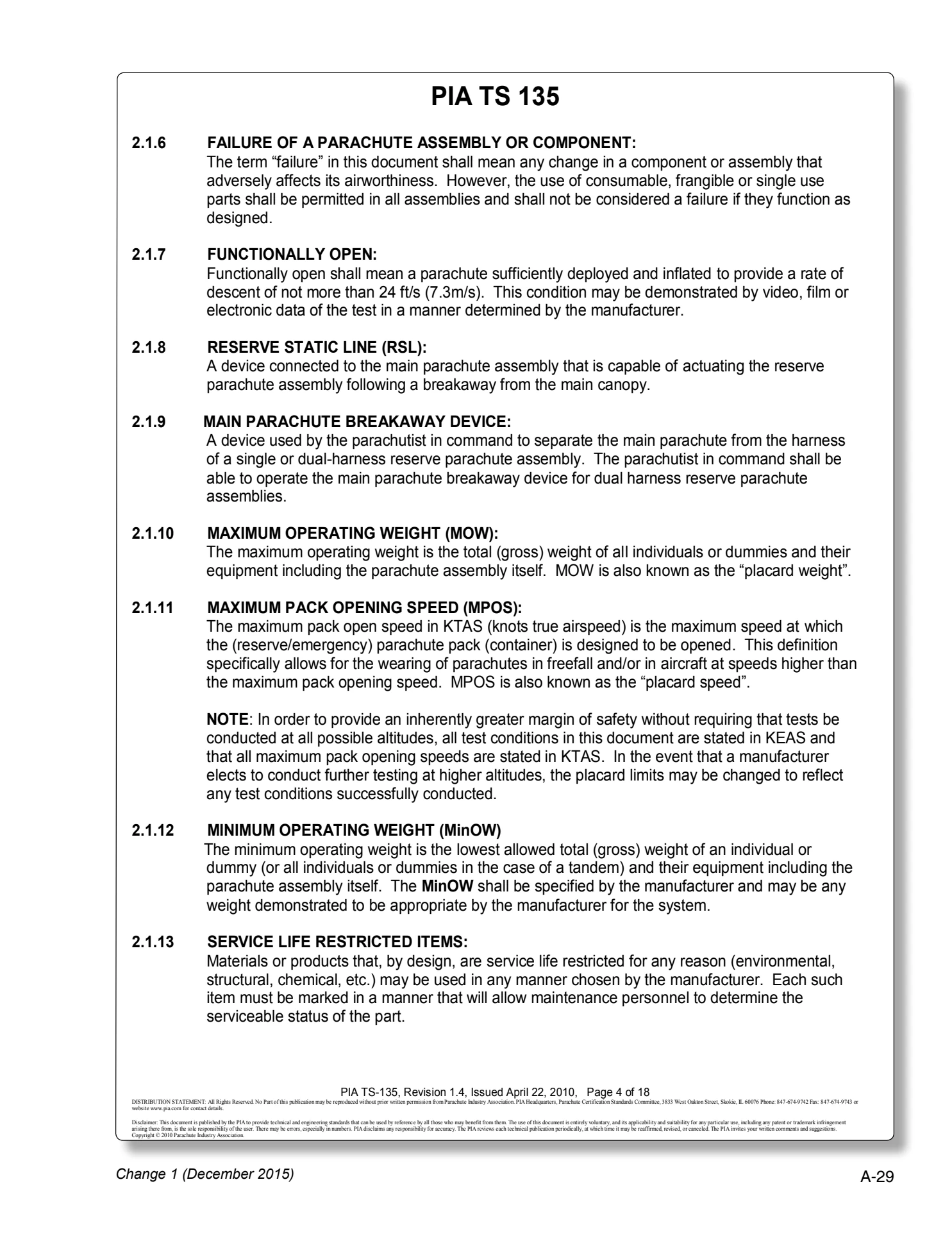 Appendix A technical document page A-29.