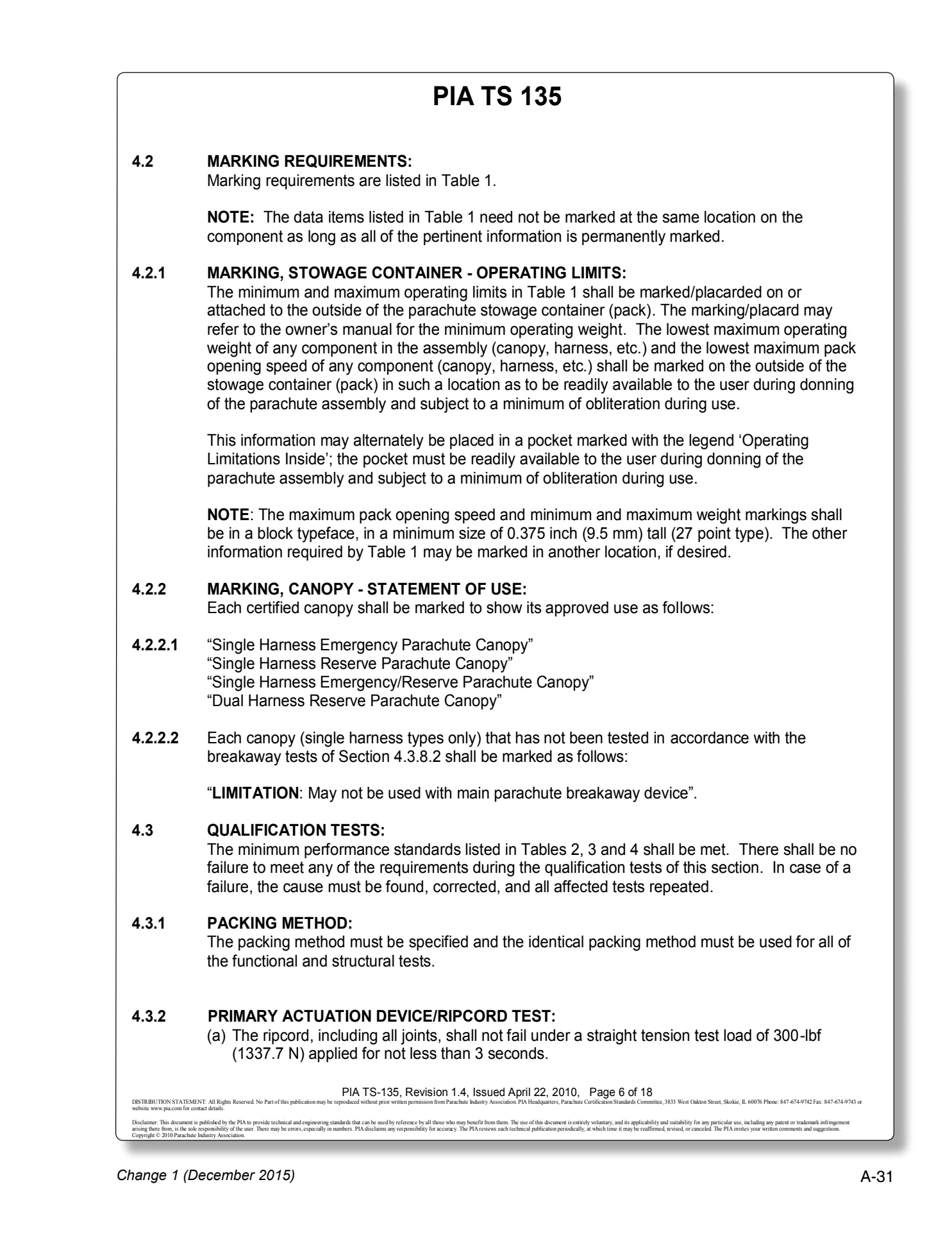 Appendix A technical document page A-31.
