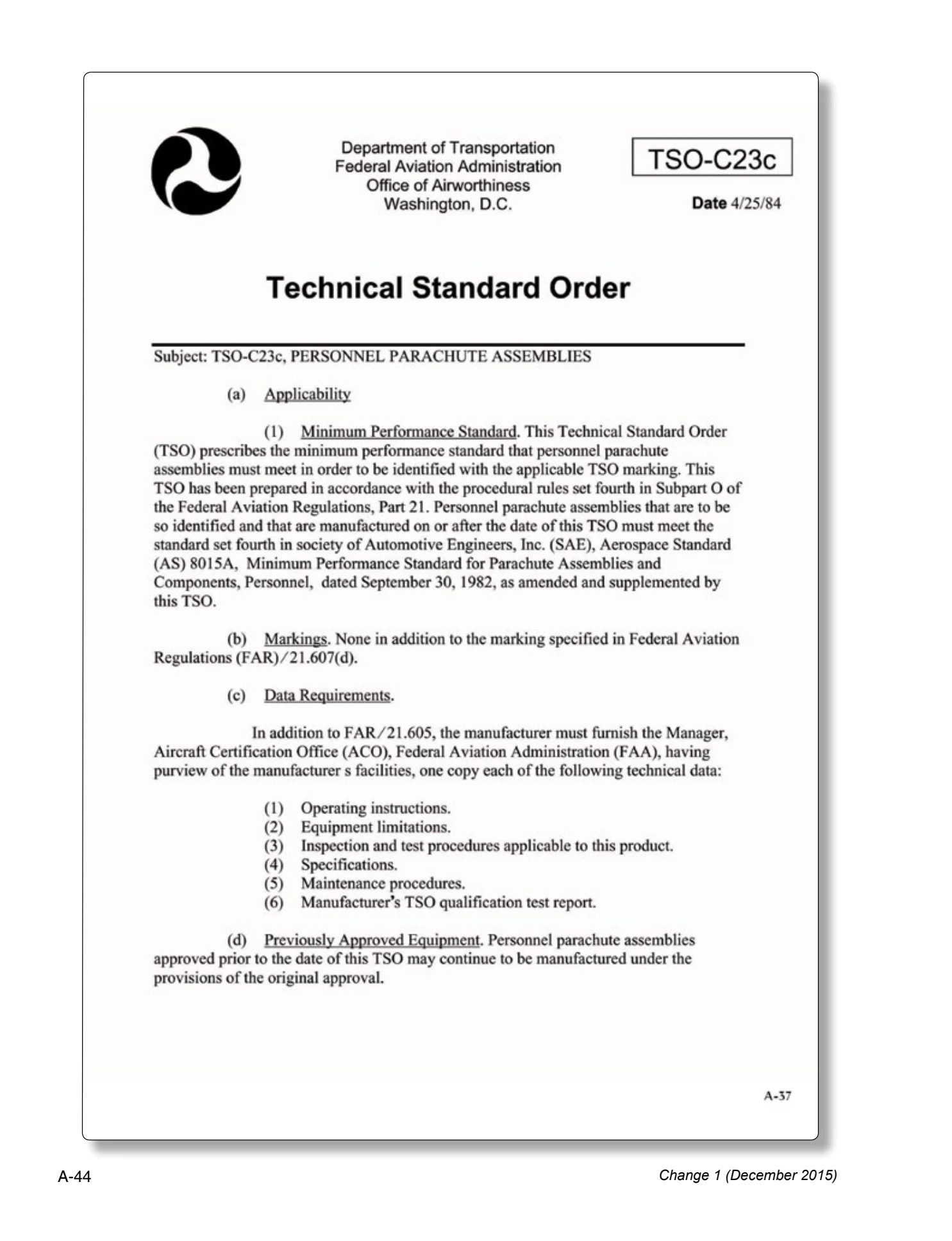 Appendix A technical document page A-44.