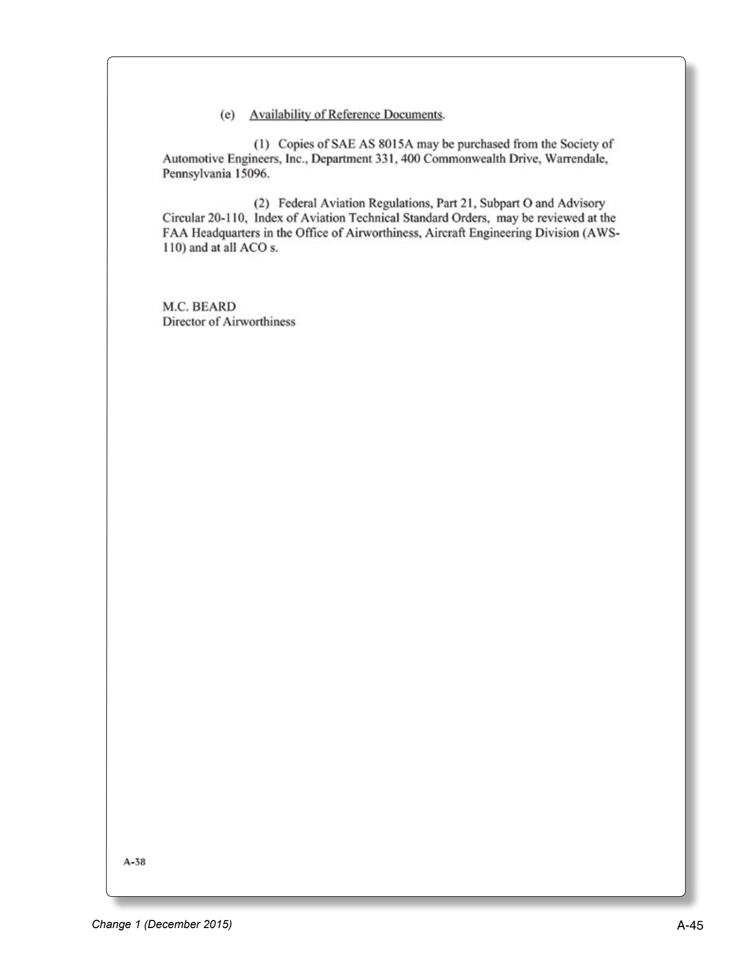 Appendix A technical document page A-45.