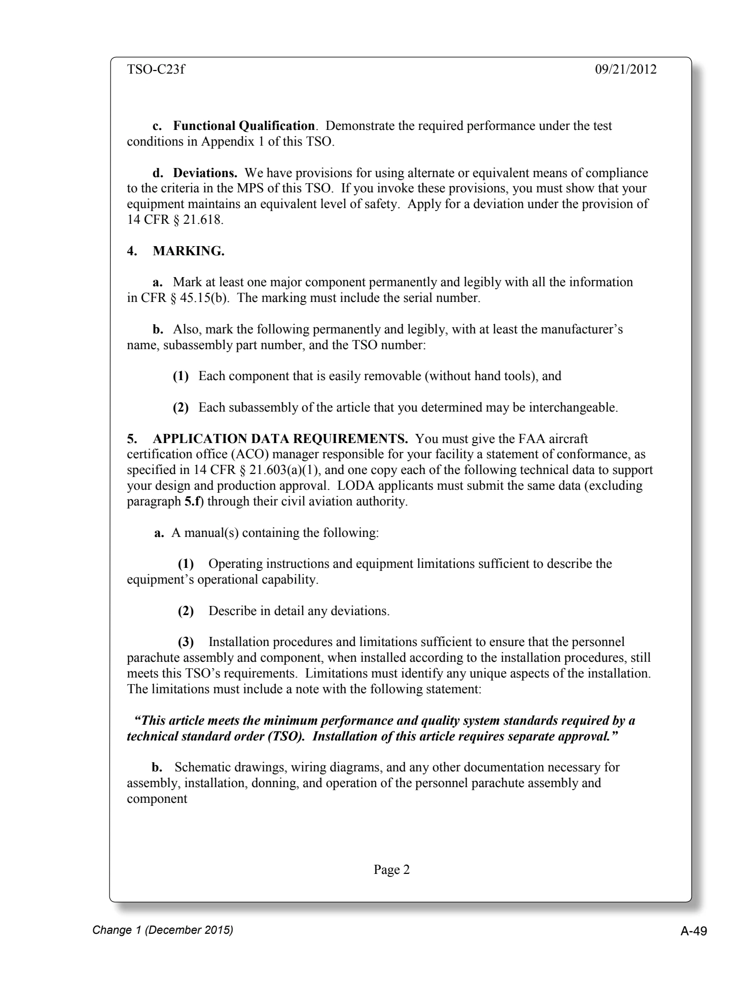Appendix A technical document page A-49.