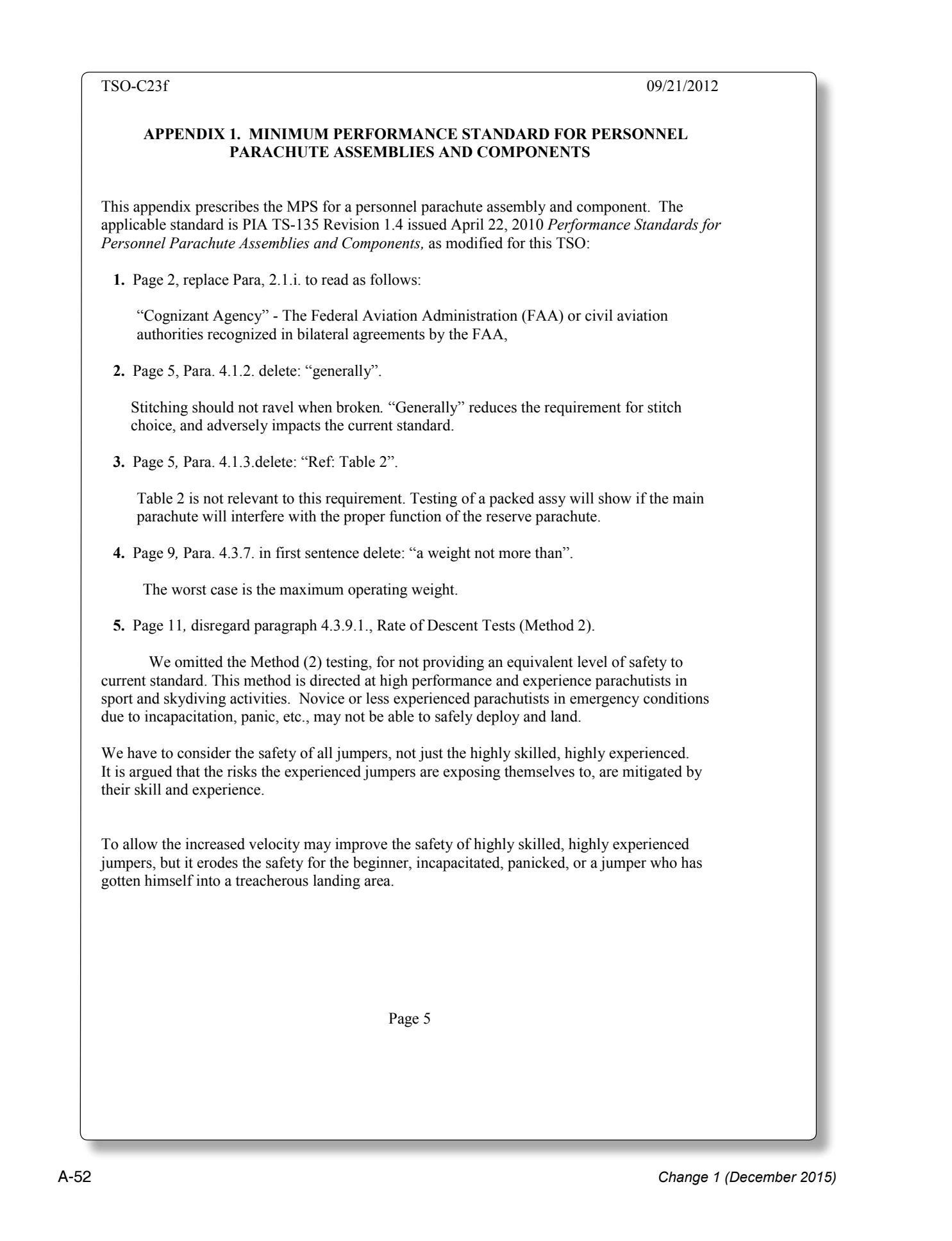 Appendix A technical document page A-52.