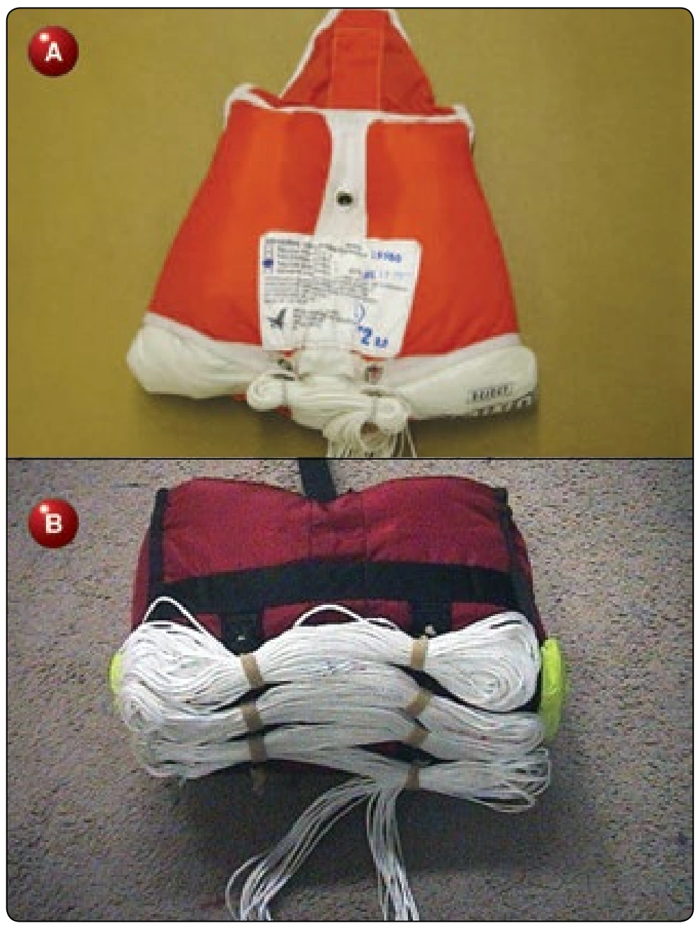Figure 2-25. A) Type 5 deployment—Freebag and B) Type 5 deployment—Speedbag.