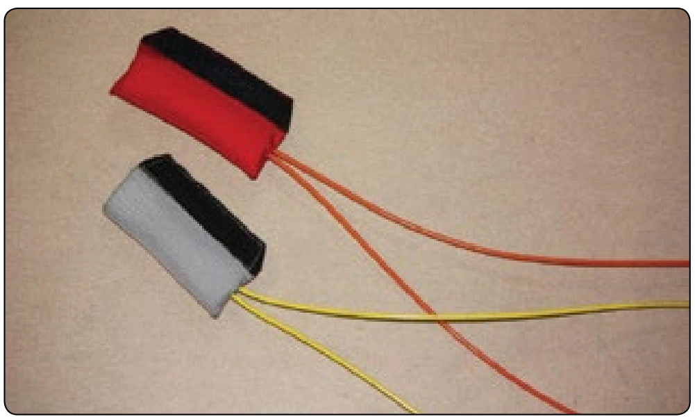 Figure 2-3. Lolon cable is yellow. Teflon cable is red or orange.