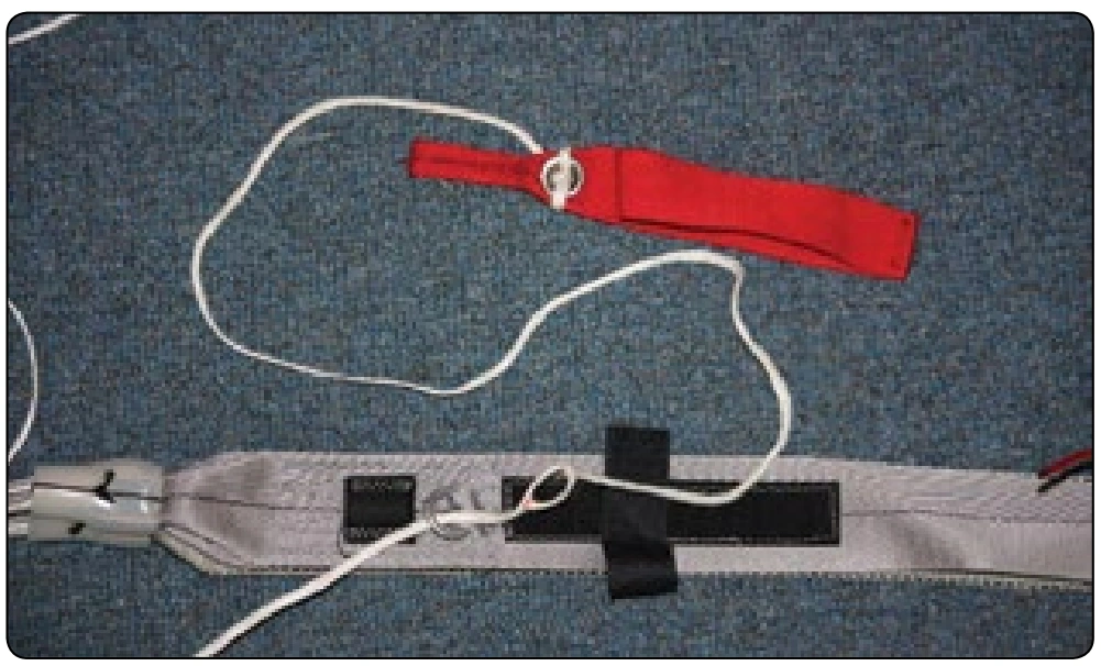 Figure 2-4. Toggle through brake eye and stowed.