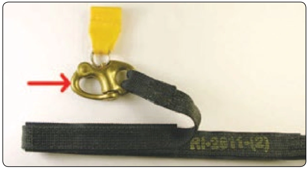 Figure 2-54. Snap shackle on RSL lanyard.