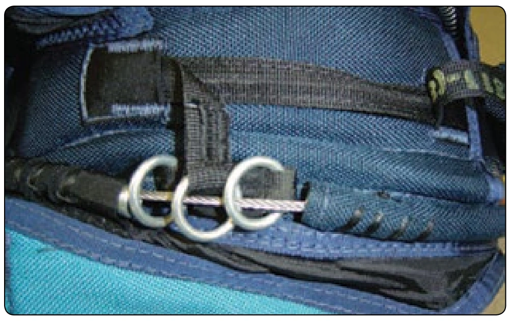 Figure 2-58. Ripcord cable routing through rings.
