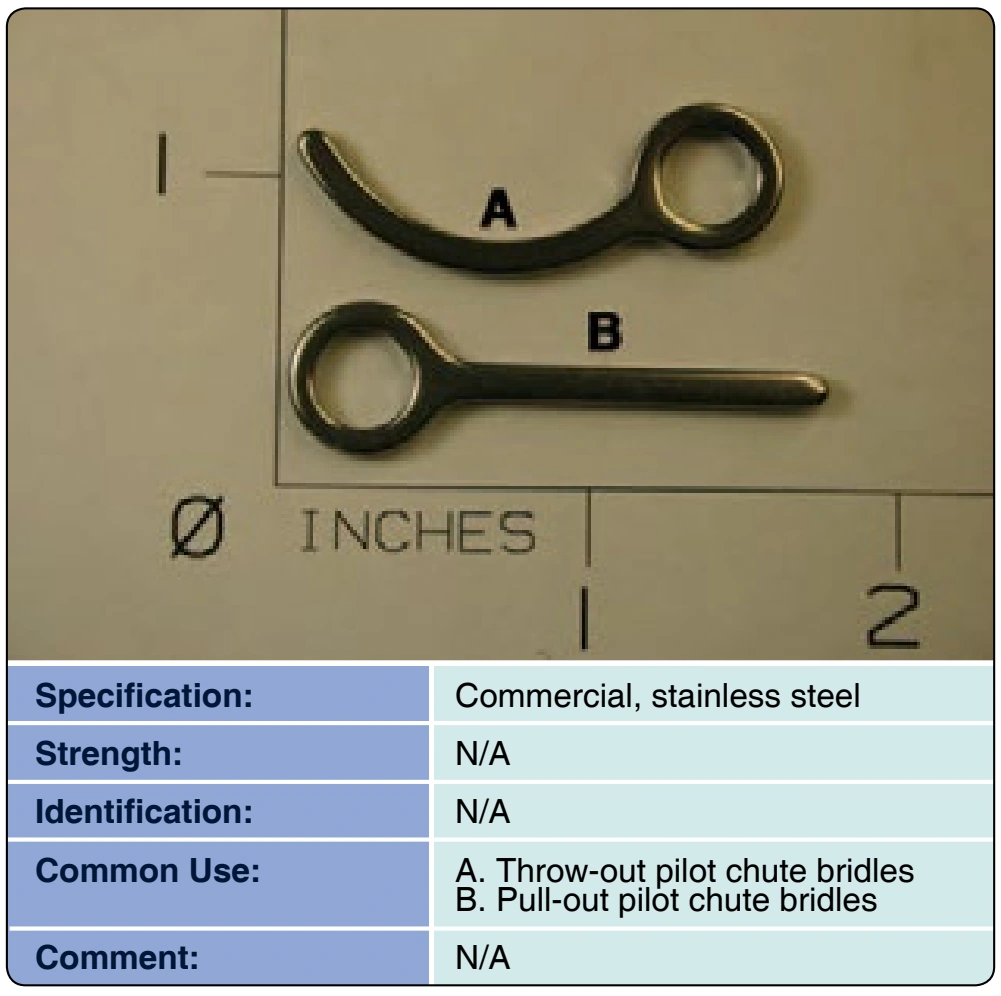 Figure 3-105. A. Release pin, curved; B. Release pin, straight.