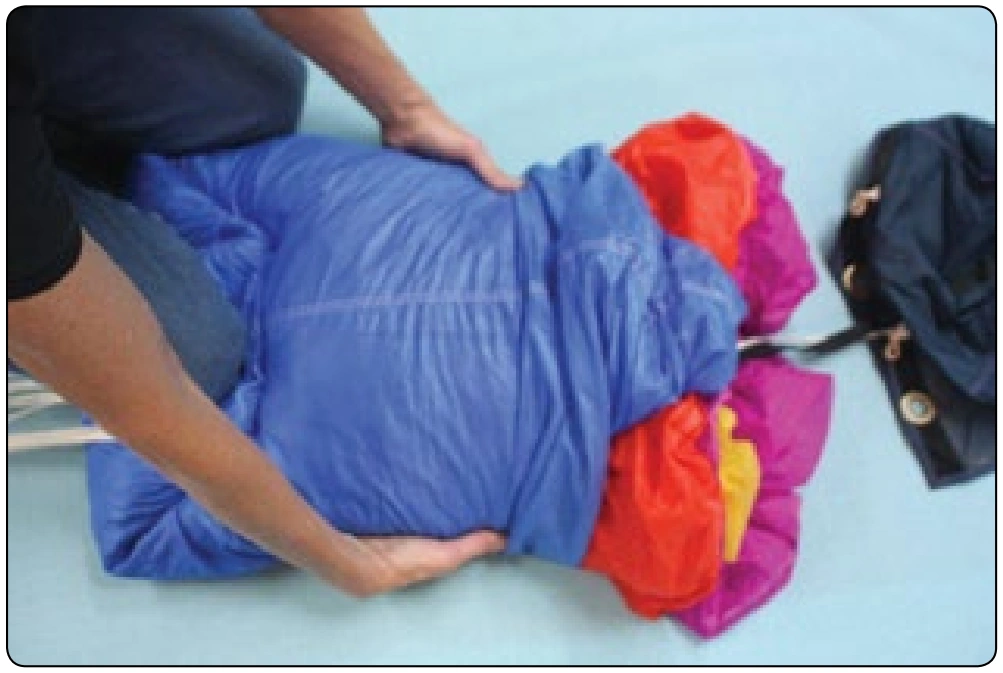 Figure 4-22. Use a knee to maintain control of the canopy.