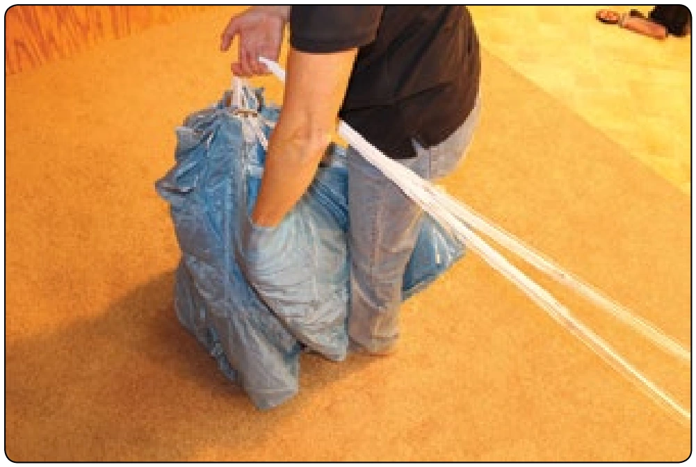 Figure 5-119. Hold all flaked nose cells between the knees. Reach down and flake out material between A/B, B/C, and C/D lines.