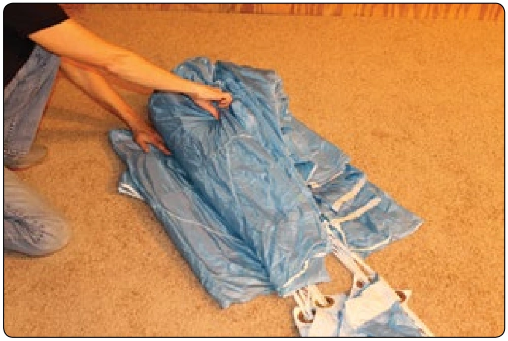 Figure 5-124. If the PRO packed canopy was laid down carefully, it will be essentially flaked. Only minor straightening is necessary.