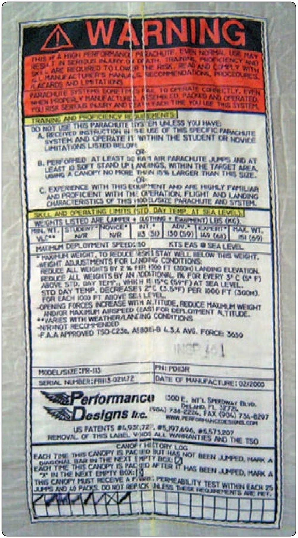 Figure 5-21. PIA warning label.