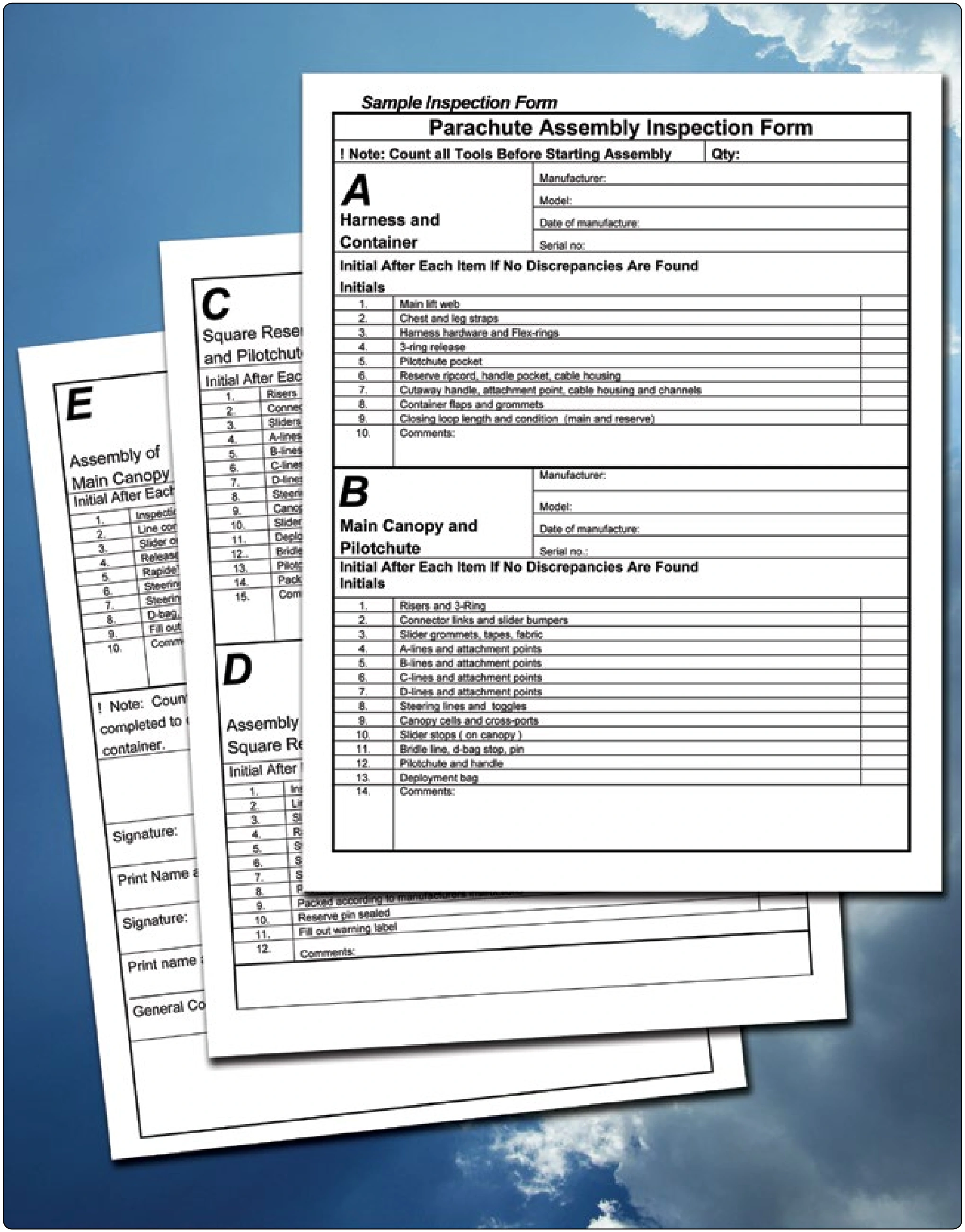 Figure 5-5. Inspection form.