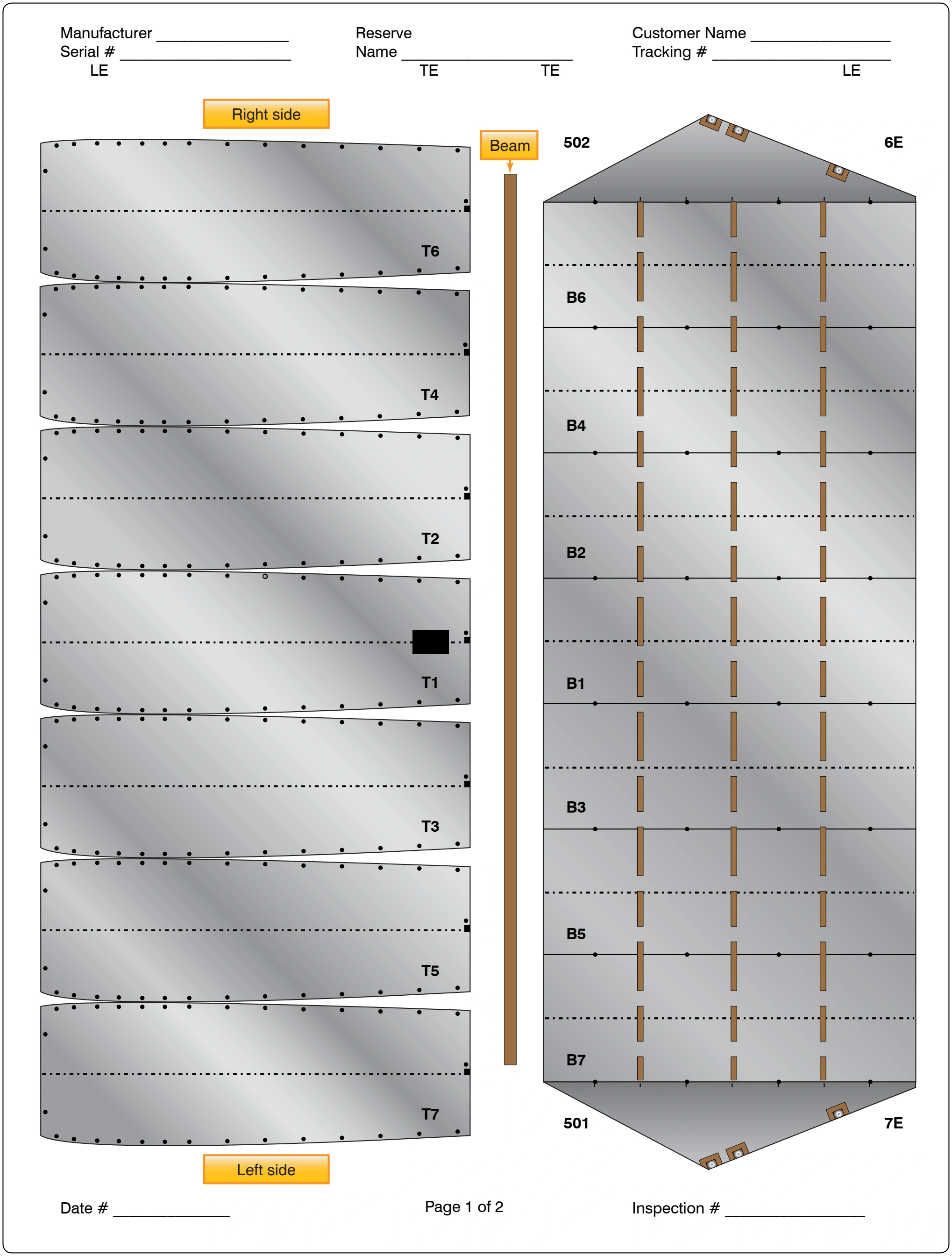 Figure 7-1. Generic damage chart (page 1).