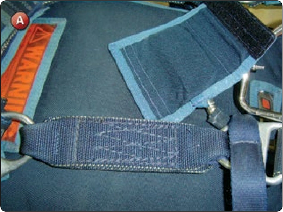 Articulated Harness Main Lift Web (MLW) Resizing, procedure photograph 1 (source page 7-74).