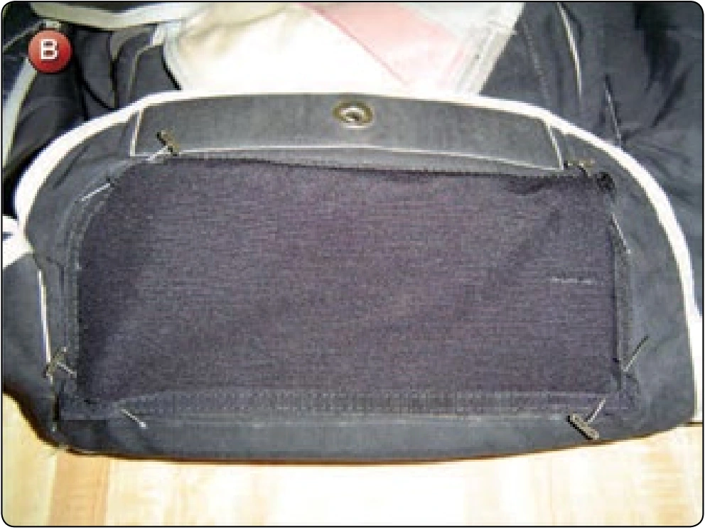 Bottom of Container (BOC) Pocket Replacement, procedure photograph 2 (source page 7-49).