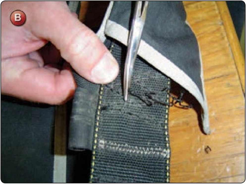 Chest Strap Replacement, procedure photograph 2 (source page 7-52).