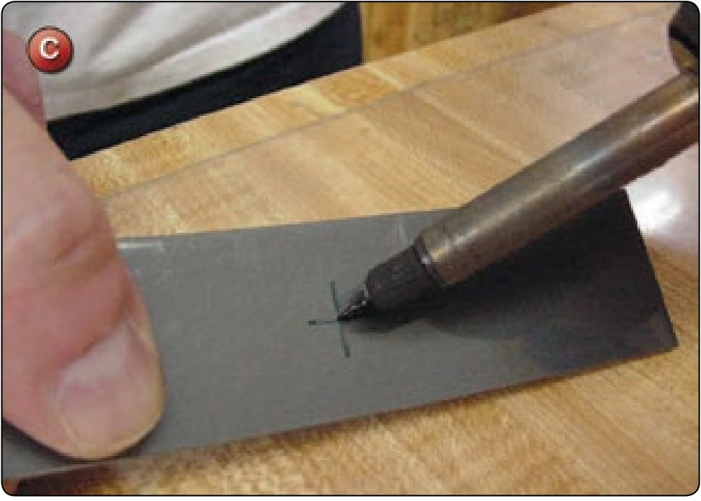 Container Plastic Stiffener Replacement, procedure photograph 3 (source page 7-45).