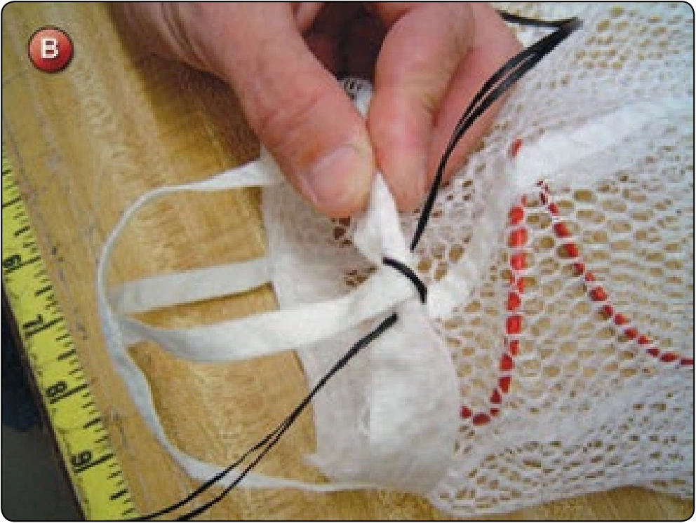 Hand Tacking Techniques, procedure photograph 2 (source page 7-87).