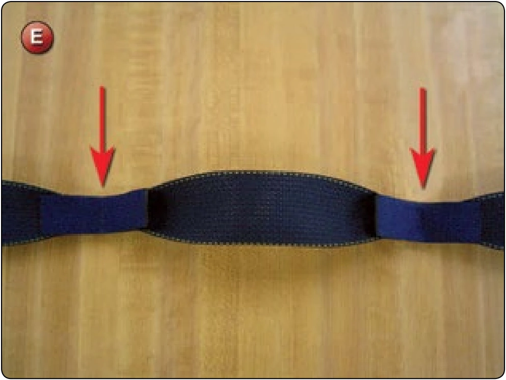 Leg Pad Resizing, procedure photograph 1 (source page 7-75).