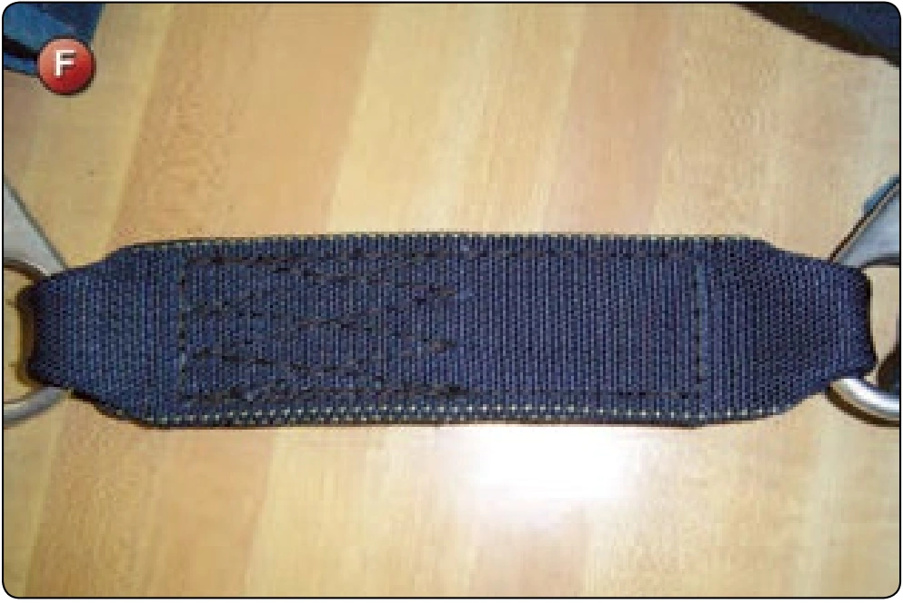 Leg Pad Resizing, procedure photograph 2 (source page 7-75).