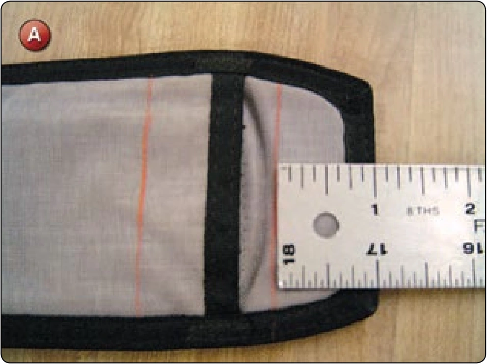 Leg Pad Resizing, procedure photograph 6 (source page 7-76).