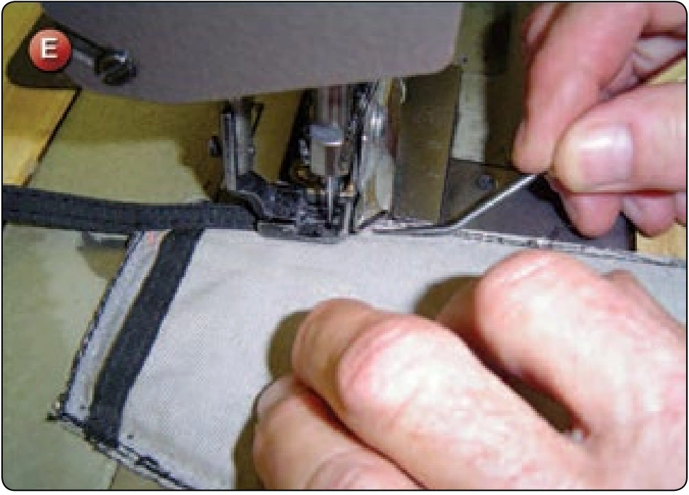 Leg Pad Resizing, procedure photograph 10 (source page 7-76).