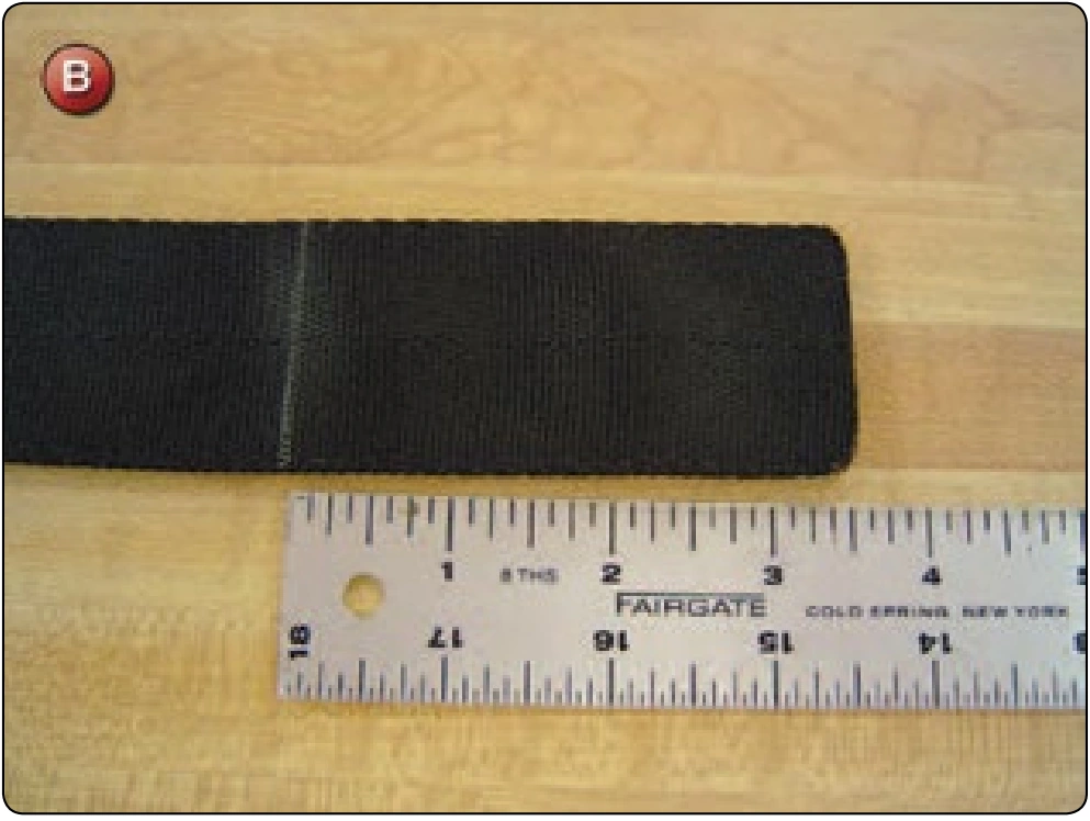Lower Leg Strap Shortening, procedure photograph 2 (source page 7-54).