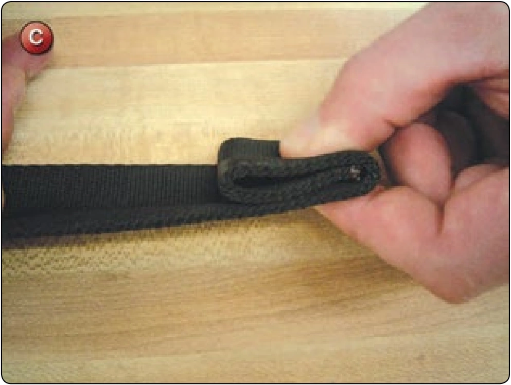 Lower Leg Strap Shortening, procedure photograph 3 (source page 7-54).