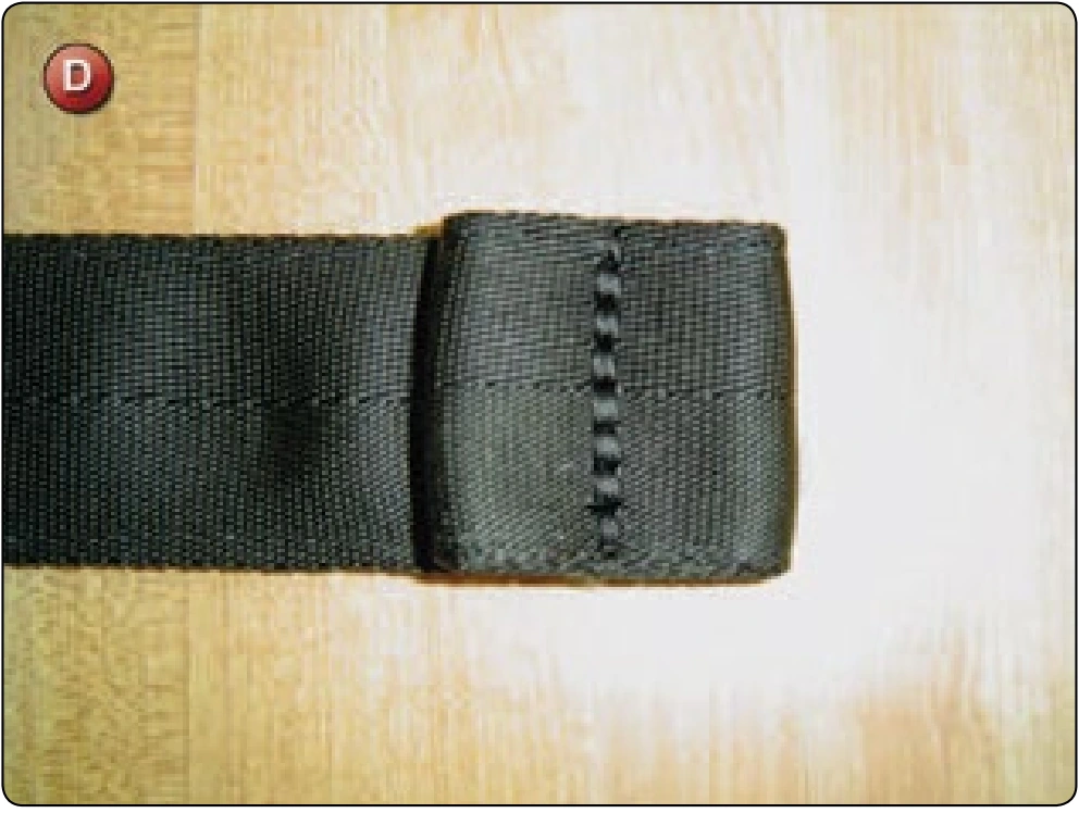 Lower Leg Strap Shortening, procedure photograph 4 (source page 7-55).