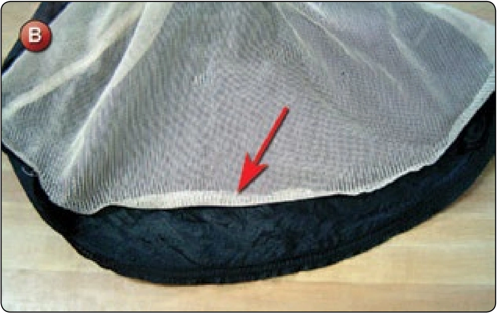 Main Pilot Chute Repair—Top Canopy Reinforcing, procedure photograph 2 (source page 7-69).