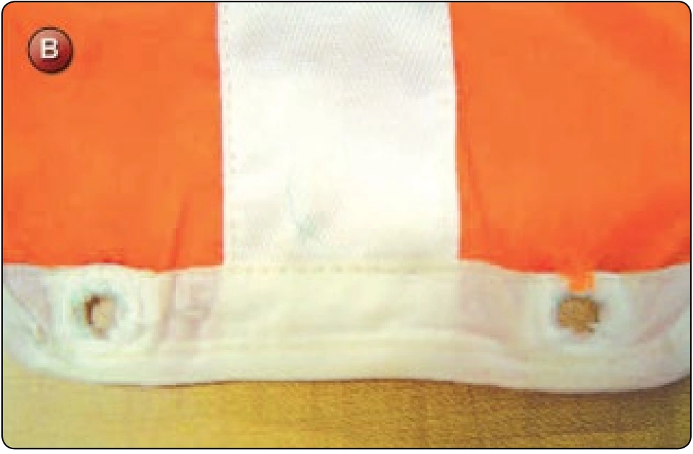 Reserve Free Bag Repair—Grommet Pullout, procedure photograph 2 (source page 7-67).